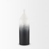 Mercana Townley Small White w/ Black Ombre Metal Vase