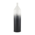 Mercana Townley Tall White w/ Black Ombre Metal Vase