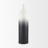 Mercana Townley Tall White w/ Black Ombre Metal Vase
