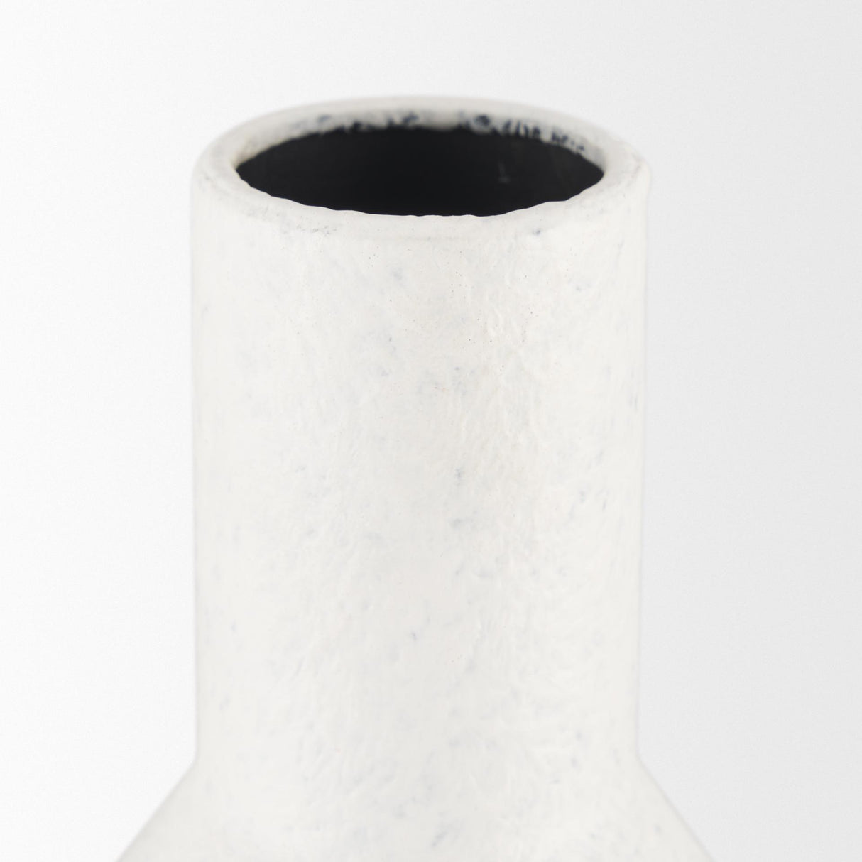 Mercana Townley Tall White w/ Black Ombre Metal Vase