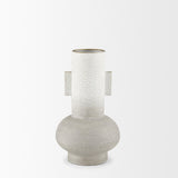 Mercana Torres Small Textured Off White w/ Gold Metal Vase