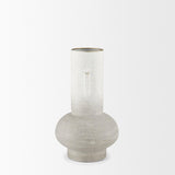 Mercana Torres Small Textured Off White w/ Gold Metal Vase