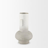 Mercana Torres Small Textured Off White w/ Gold Metal Vase
