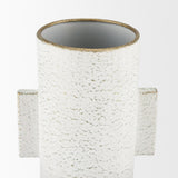 Mercana Torres Small Textured Off White w/ Gold Metal Vase
