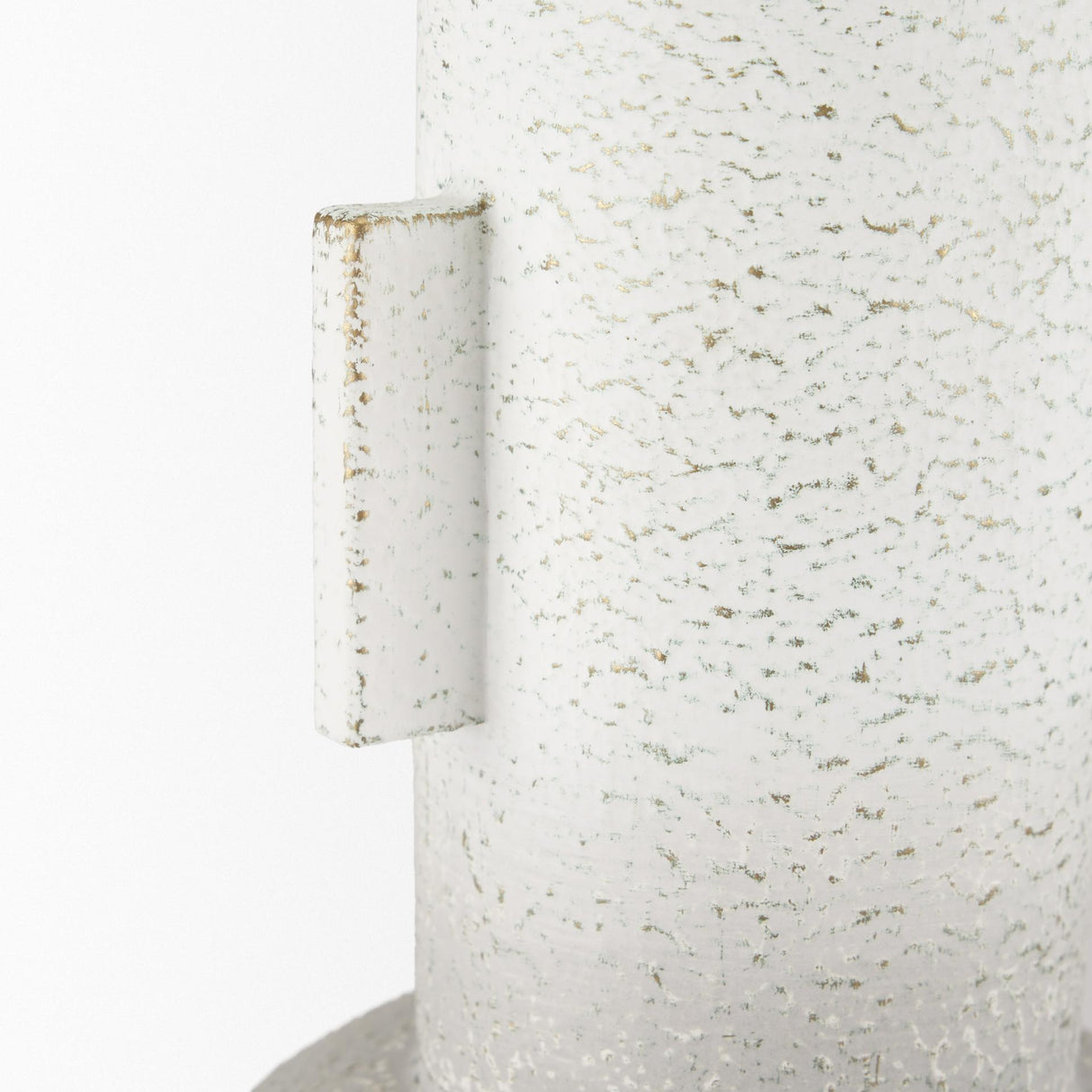Mercana Torres Small Textured Off White w/ Gold Metal Vase