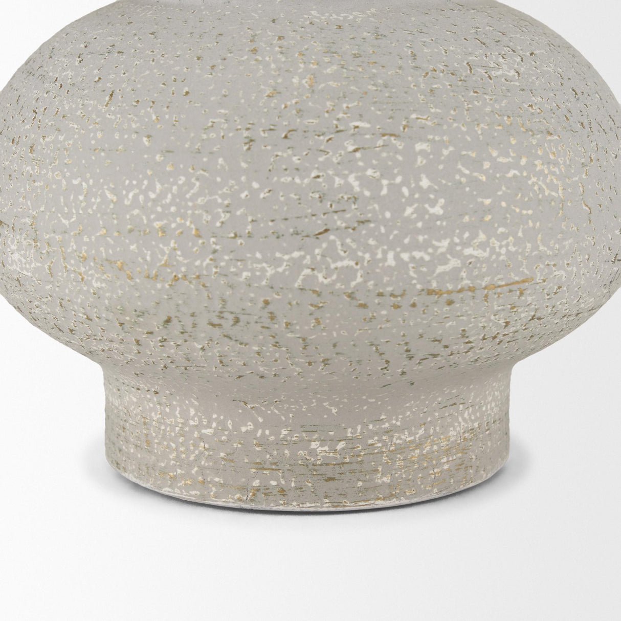 Mercana Torres Small Textured Off White w/ Gold Metal Vase