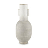 Mercana Torres Tall Textured Off White w/ Gold Metal Vase