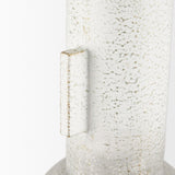Mercana Torres Tall Textured Off White w/ Gold Metal Vase