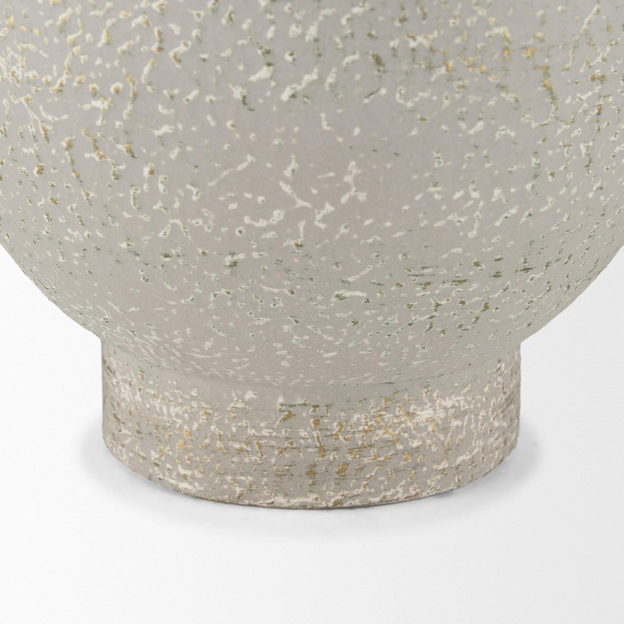 Mercana Torres Tall Textured Off White w/ Gold Metal Vase