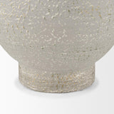Mercana Torres Tall Textured Off White w/ Gold Metal Vase