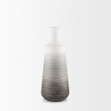 Mercana Toru Medium White w/ Grey Ombre Metal Vase