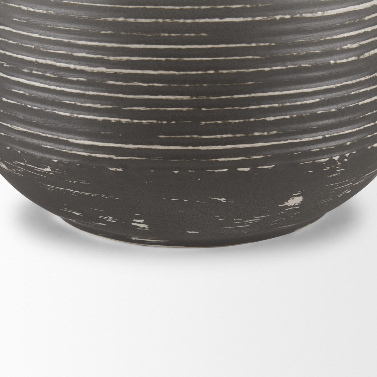 Mercana Toru Medium White w/ Grey Ombre Metal Vase