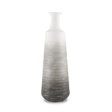 Mercana Toru Tall White w/ Grey Ombre Metal Vase