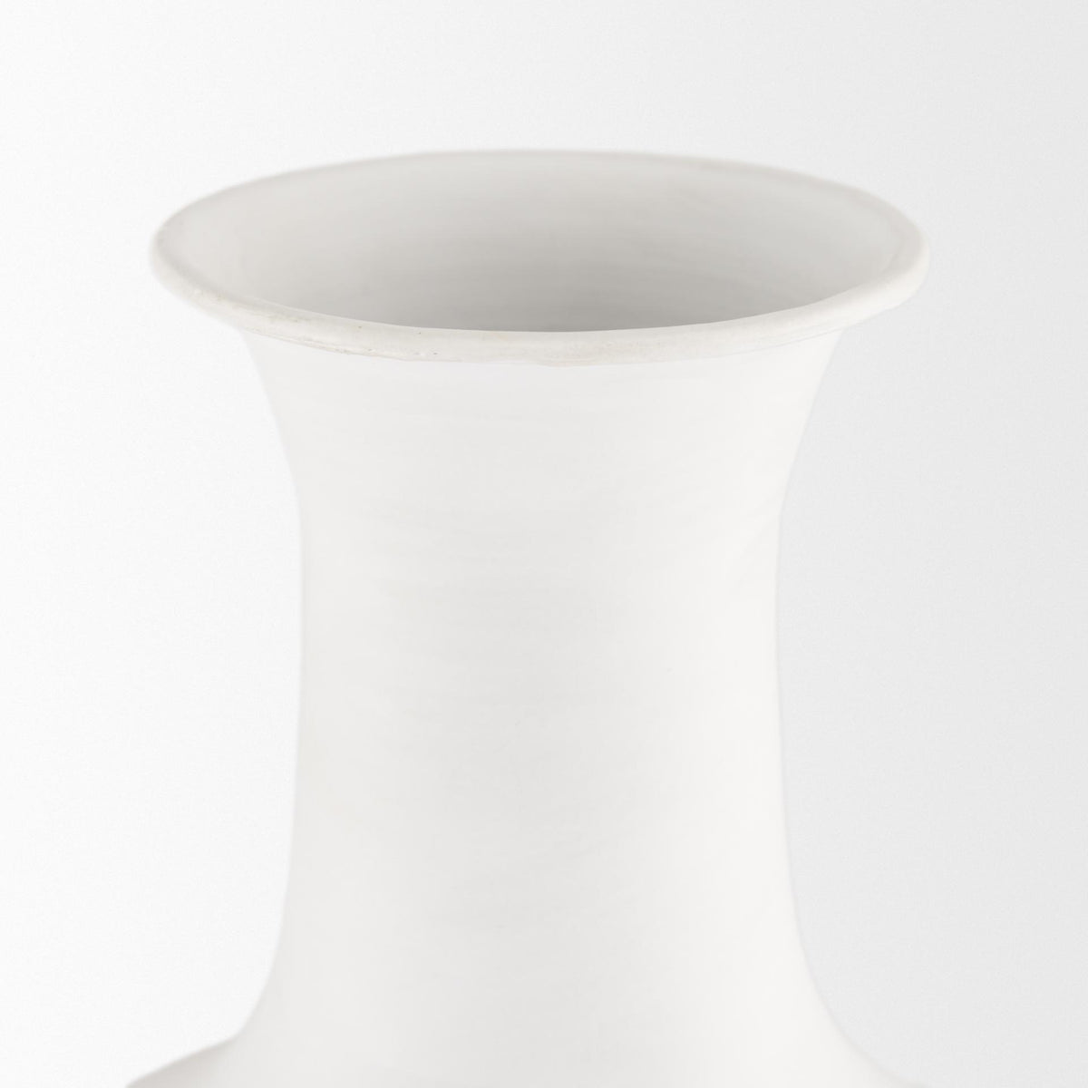 Mercana Toru Tall White w/ Grey Ombre Metal Vase