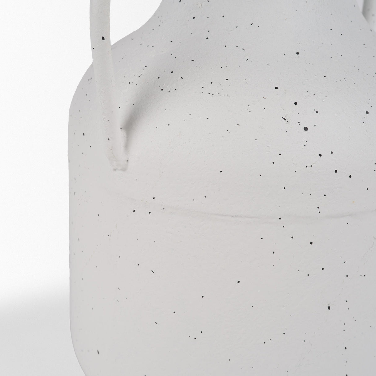 Mercana Treva Tall White w/ Black Speckles Metal Vase