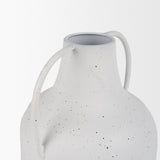Mercana Treva Tall White w/ Black Speckles Metal Vase