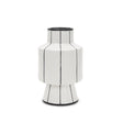 Mercana Dinah Small White w/ Black Stripes Ceramic Vase