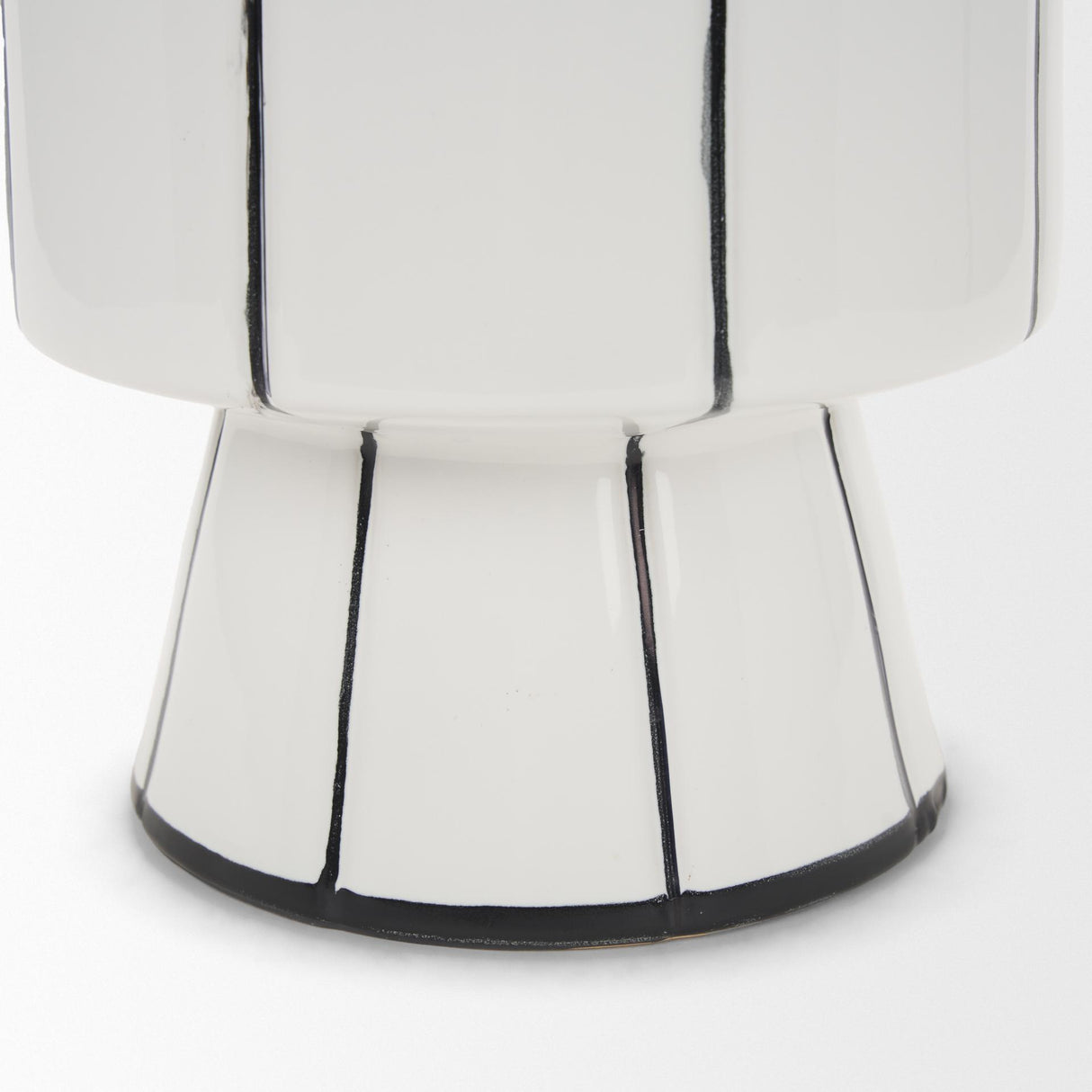 Mercana Dinah Small White w/ Black Stripes Ceramic Vase