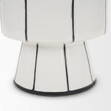 Mercana Dinah Small White w/ Black Stripes Ceramic Vase