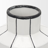 Mercana Dinah Small White w/ Black Stripes Ceramic Vase