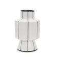 Mercana Dinah Large White w/ Black Stripes Ceramic Vase