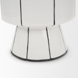 Mercana Dinah Large White w/ Black Stripes Ceramic Vase