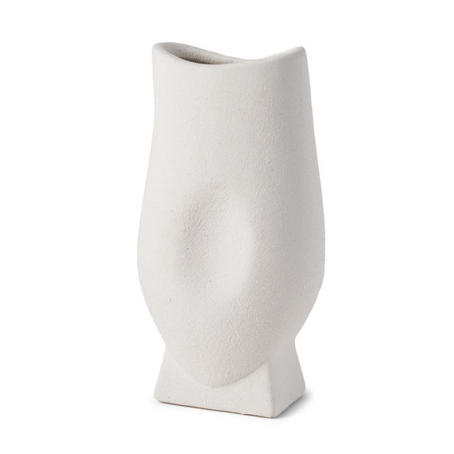 Mercana Darian Tall Textured Matte White Ceramic Vase