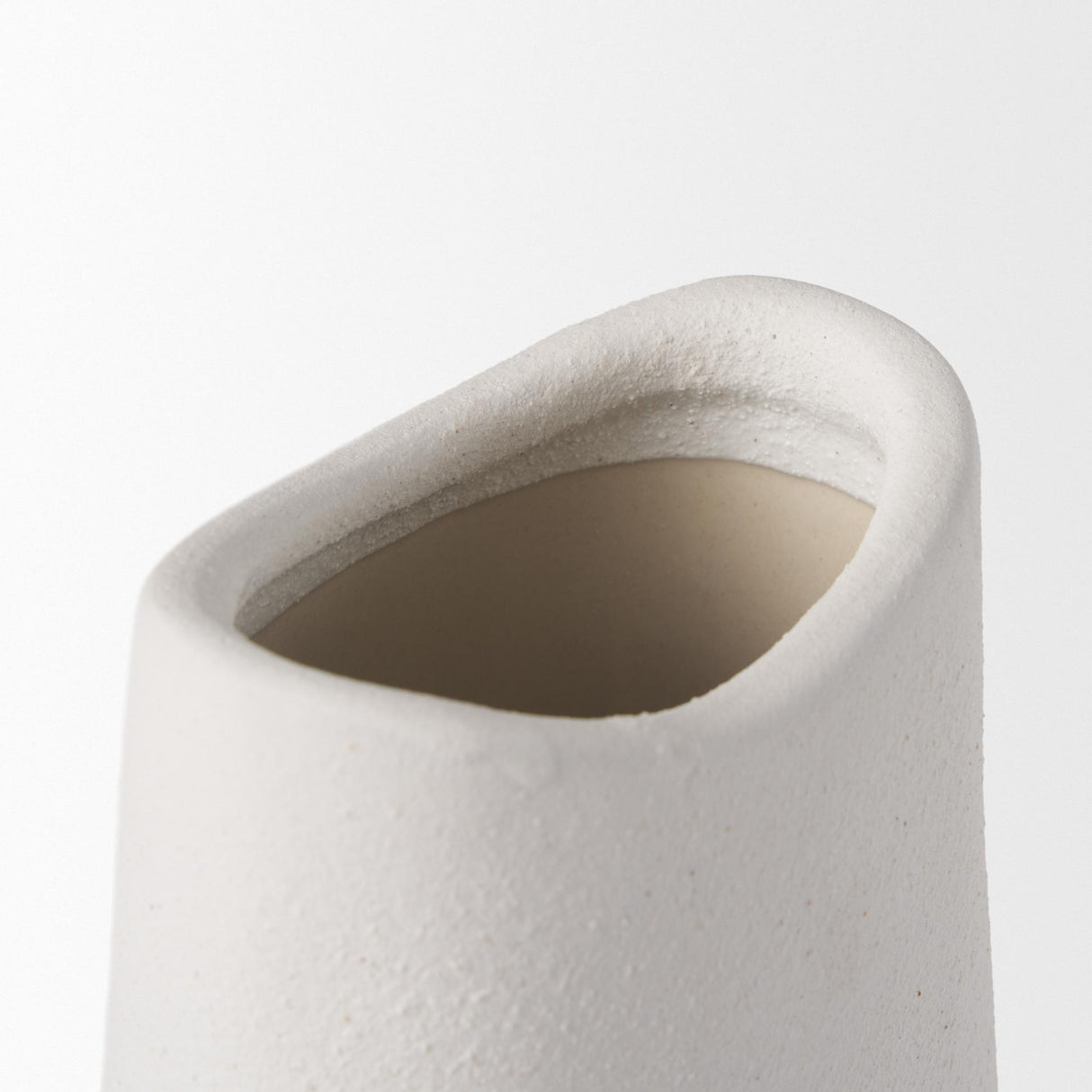 Mercana Darian Tall Textured Matte White Ceramic Vase