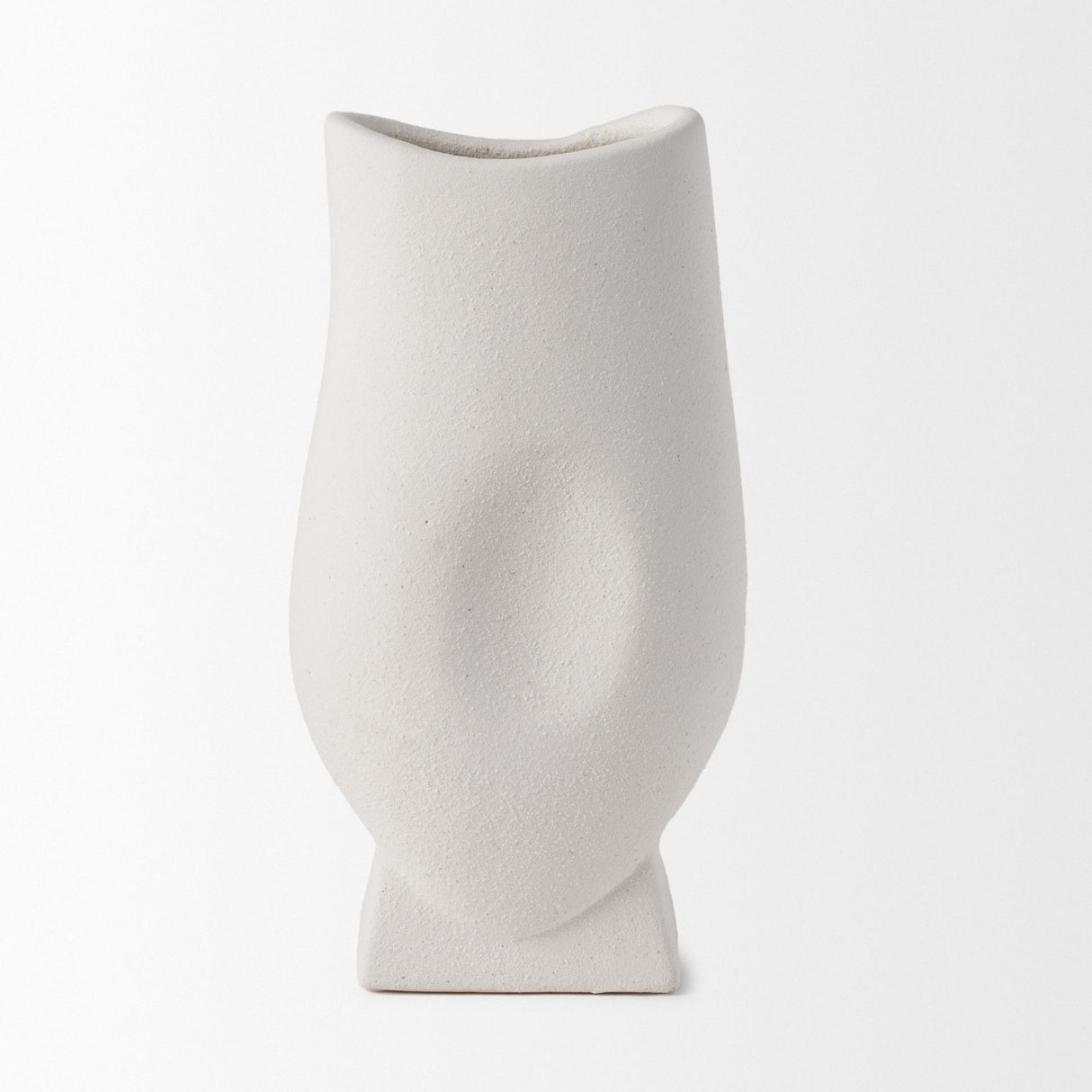 Mercana Darian Tall Textured Matte White Ceramic Vase