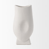 Mercana Darian Tall Textured Matte White Ceramic Vase