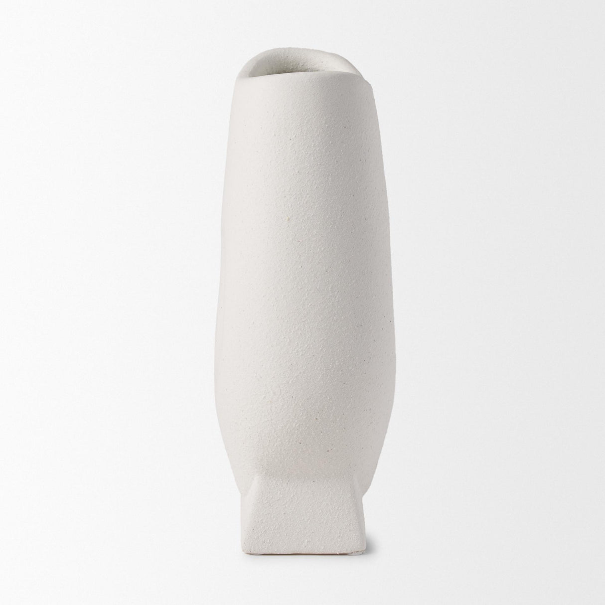 Mercana Darian Tall Textured Matte White Ceramic Vase