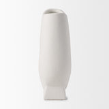 Mercana Darian Tall Textured Matte White Ceramic Vase