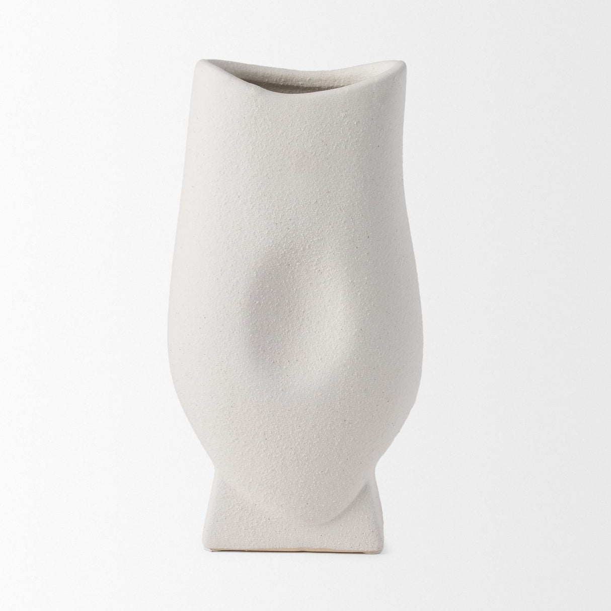 Mercana Darian Tall Textured Matte White Ceramic Vase