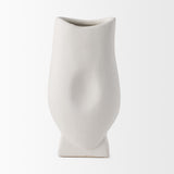 Mercana Darian Tall Textured Matte White Ceramic Vase