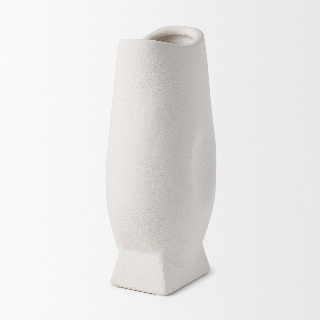 Mercana Darian Tall Textured Matte White Ceramic Vase