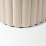 Mercana Mira Wide Textured Blush Beige Fluted Ceramic Vase