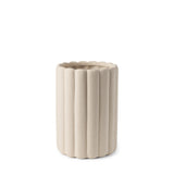 Mercana Mira Tall Textured Blush Beige Fluted Ceramic Vase
