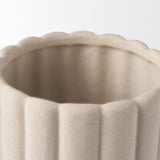 Mercana Mira Tall Textured Blush Beige Fluted Ceramic Vase