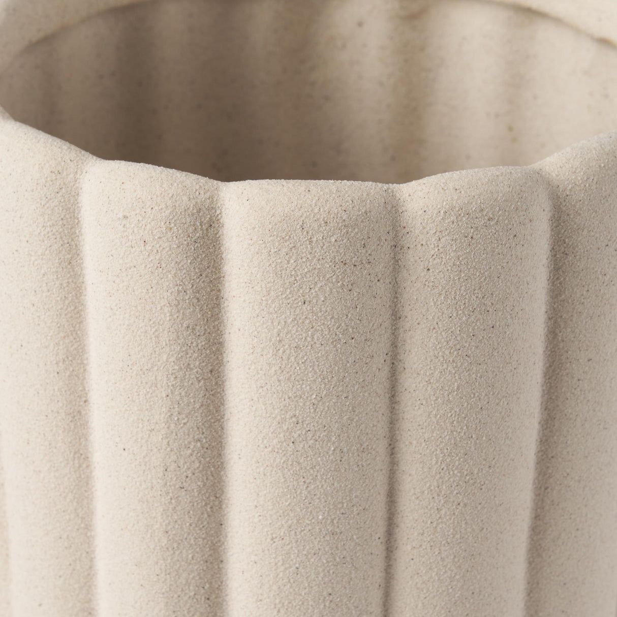 Mercana Mira Tall Textured Blush Beige Fluted Ceramic Vase