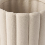 Mercana Mira Tall Textured Blush Beige Fluted Ceramic Vase