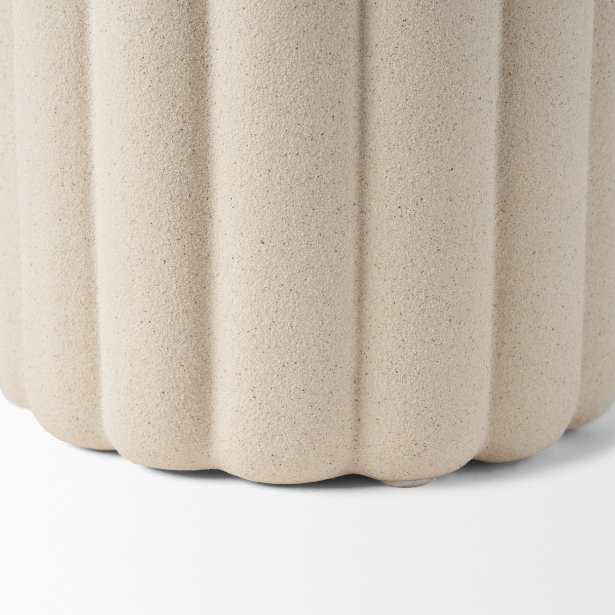 Mercana Mira Tall Textured Blush Beige Fluted Ceramic Vase