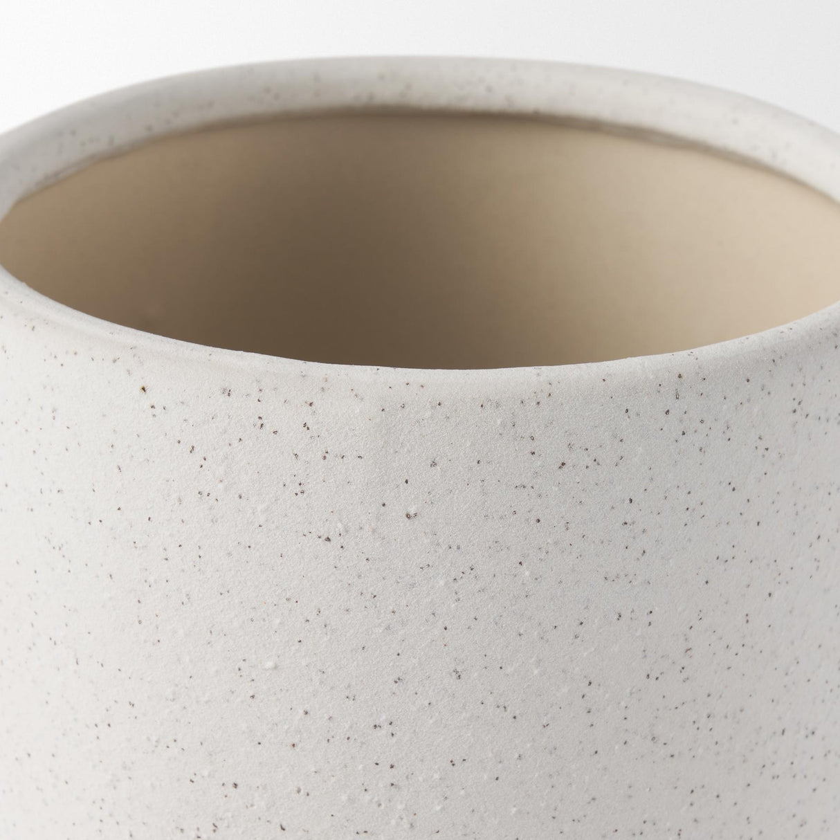 Mercana Dylan Small Textured Off White w/ Handles Ceramic Vase