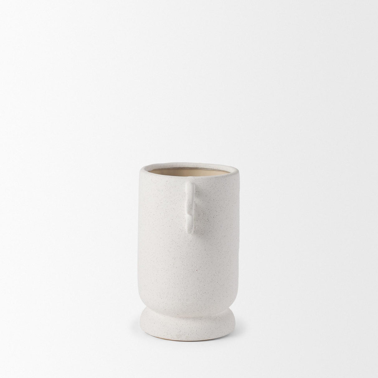 Mercana Dylan Small Textured Off White w/ Handles Ceramic Vase