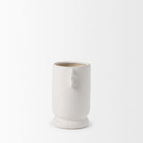 Mercana Dylan Small Textured Off White w/ Handles Ceramic Vase