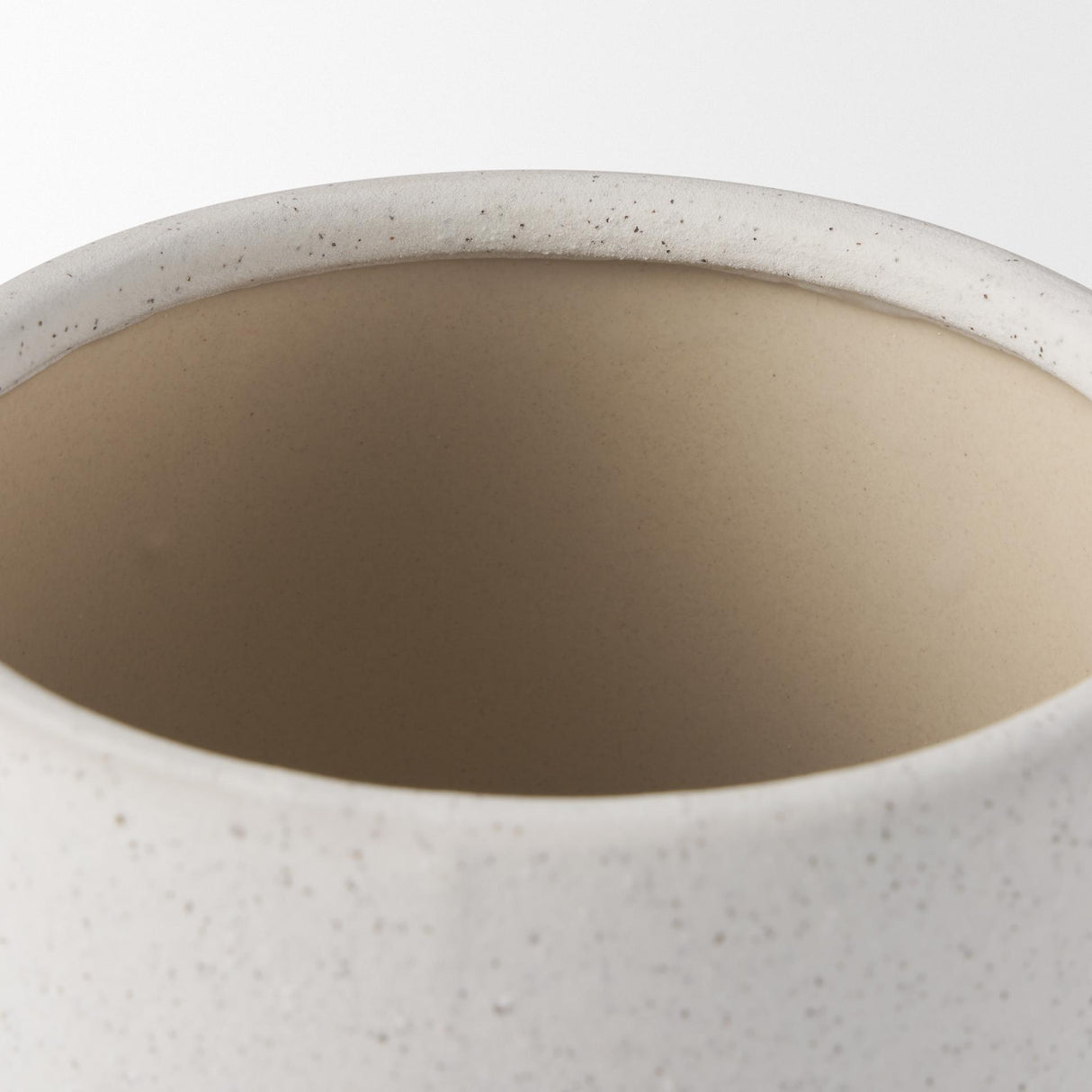 Mercana Dylan Small Textured Off White w/ Handles Ceramic Vase