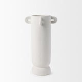 Mercana Dylan Tall Textured Off White w/ Handles Ceramic Vase