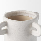 Mercana Dylan Tall Textured Off White w/ Handles Ceramic Vase