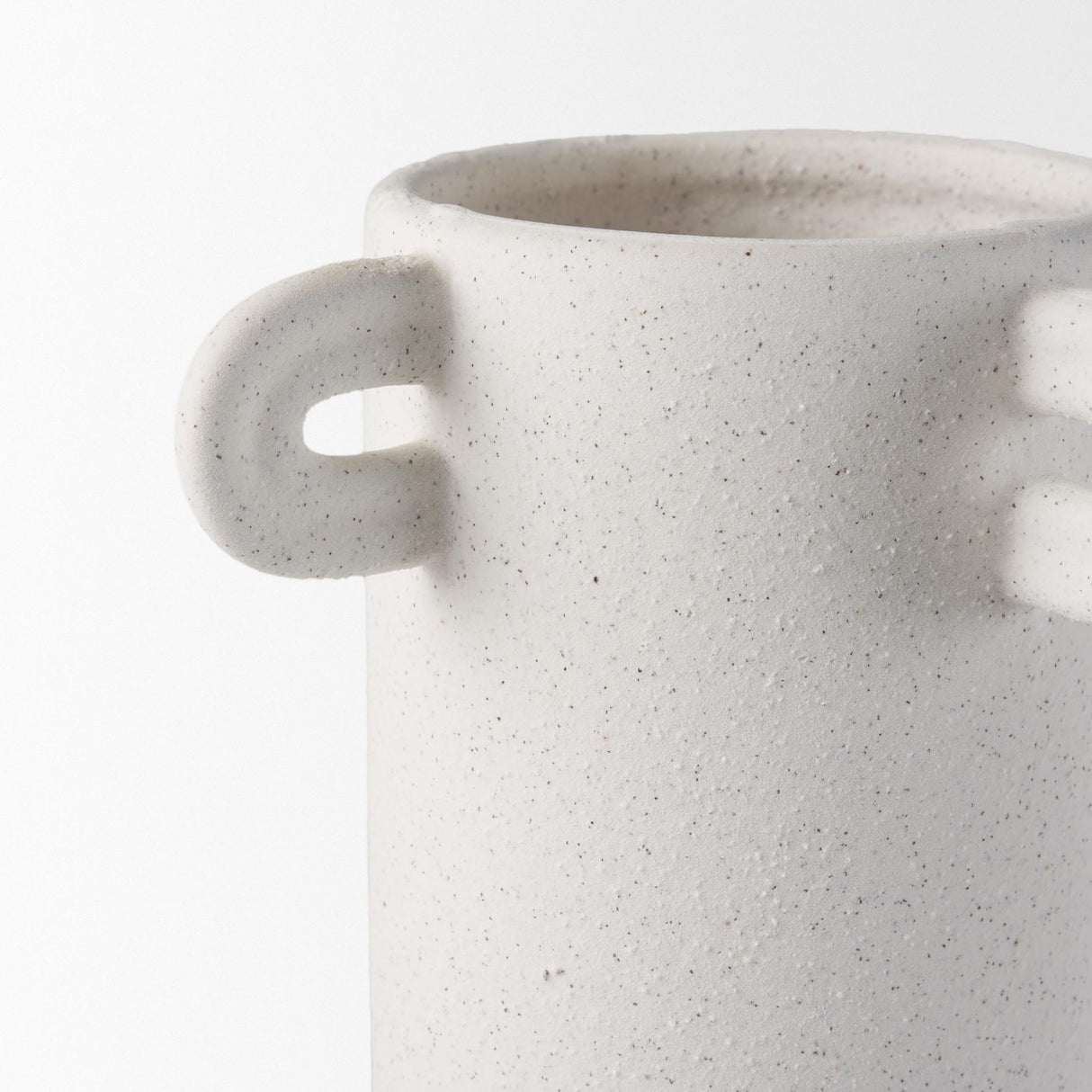 Mercana Dylan Tall Textured Off White w/ Handles Ceramic Vase