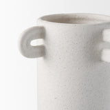 Mercana Dylan Tall Textured Off White w/ Handles Ceramic Vase