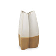 Mercana Vania Small Off White w/ Tan Textured Ceramic Vase